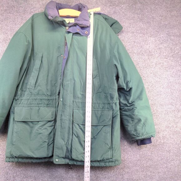 Eddie Bauer Men's Gore-Tex Goose Down Hooded Jacket Green Medium Ridge Line VTG - Picture 14 of 16